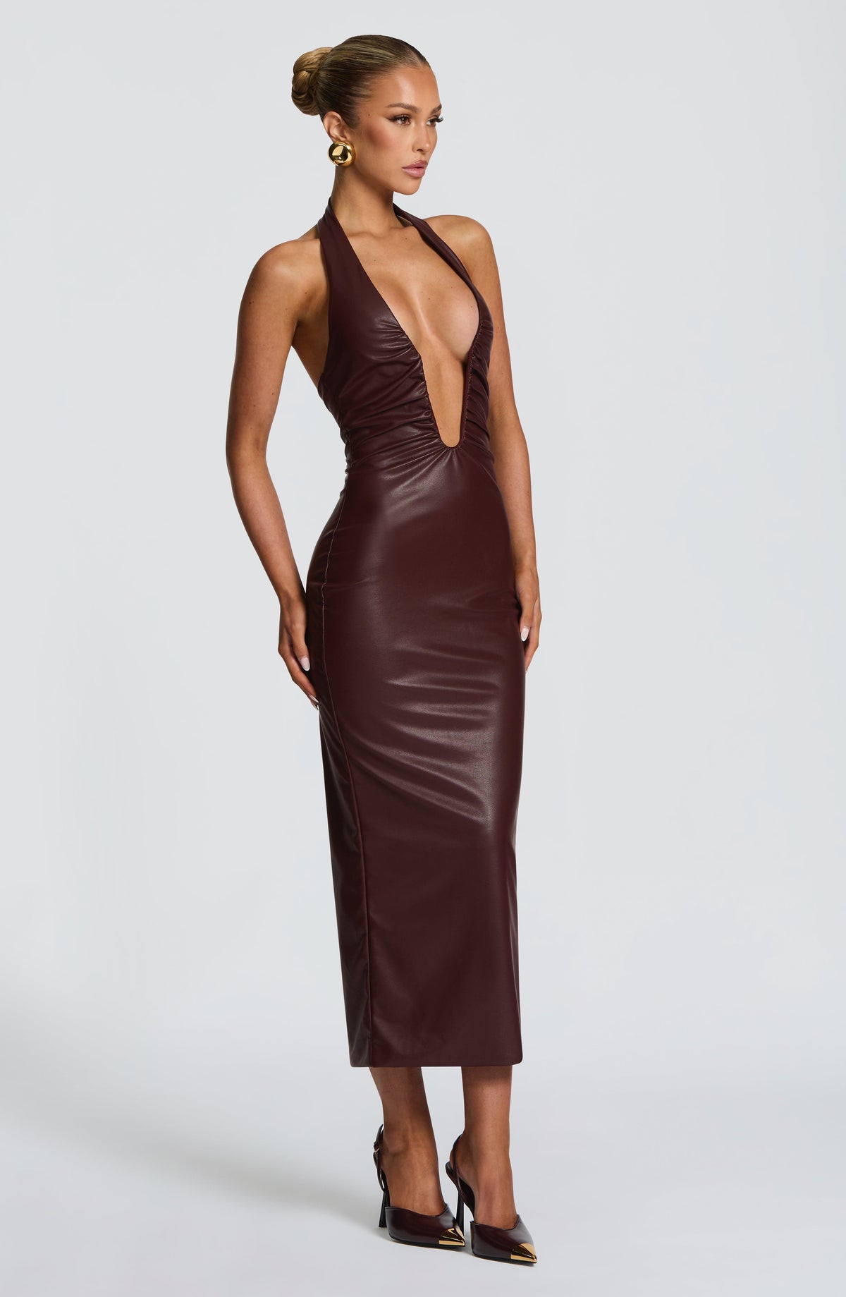 Ainsley Midi Dress - Burgundy