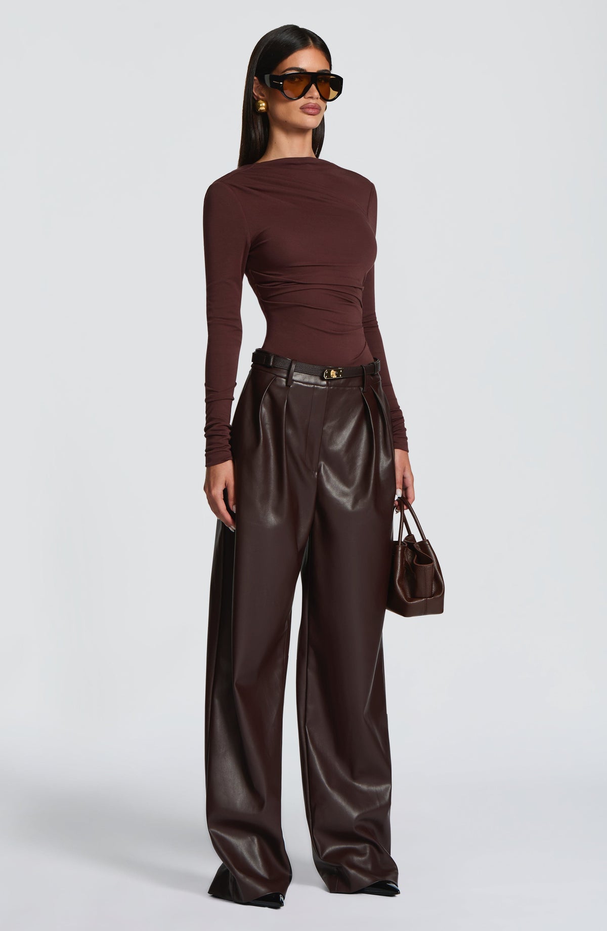 Glenda Pants - Plum Brown
