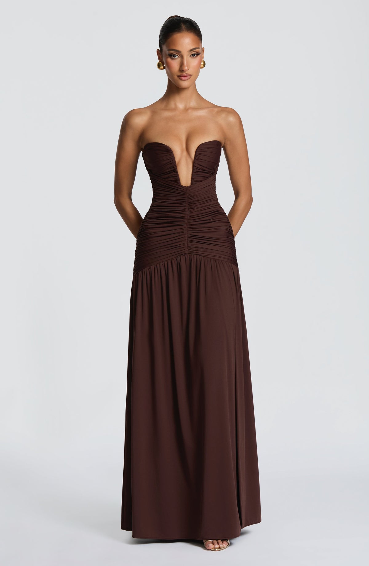 Junia Maxi Dress - Plum Brown