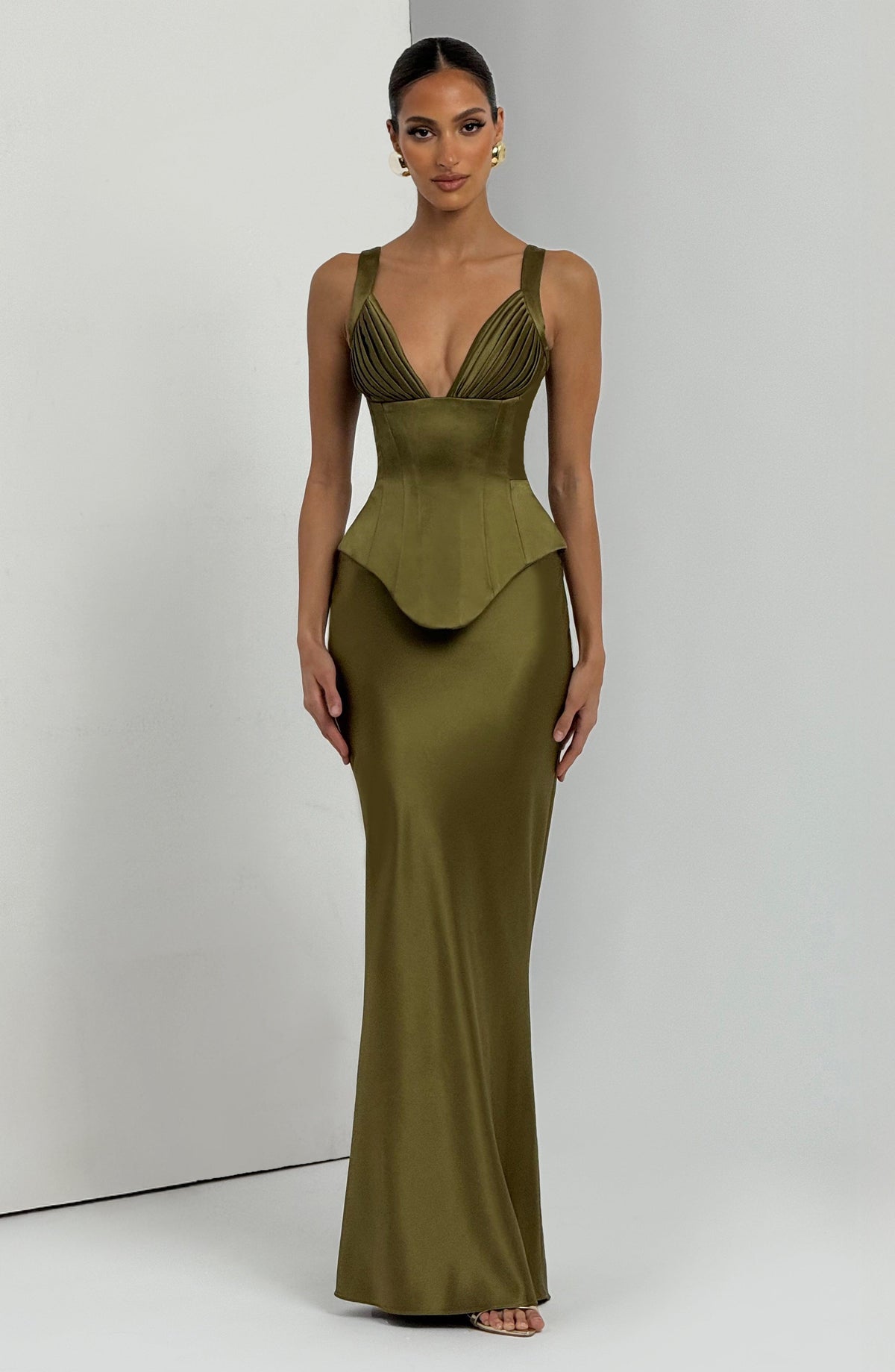 Rowan Corset - Deep Olive