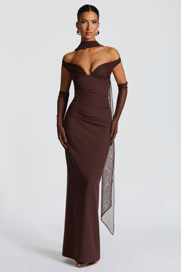 Abigail Maxi Dress - Plum Brown