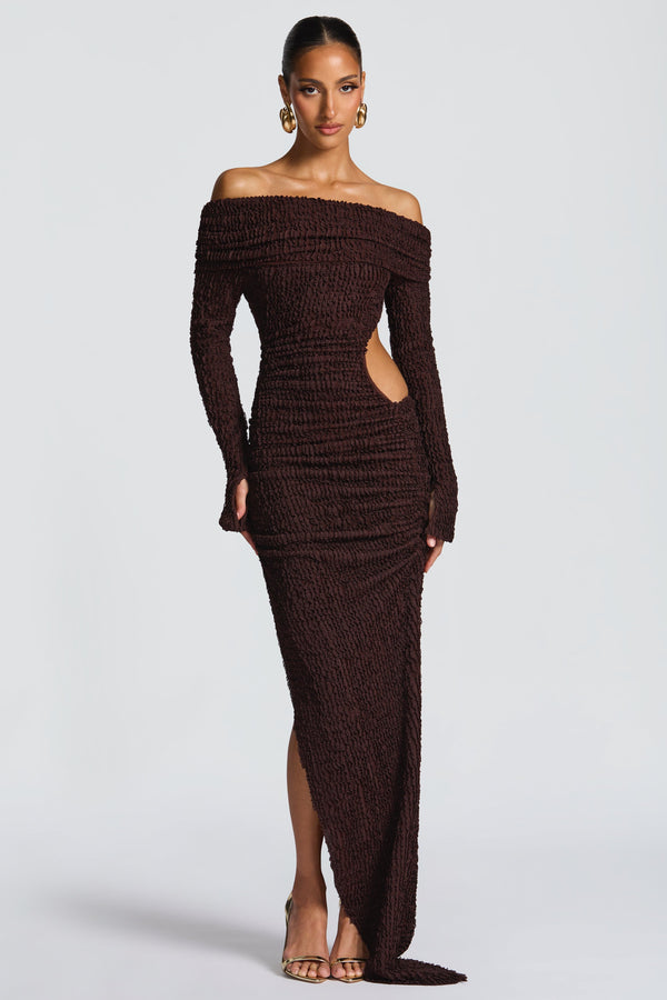 Adelphia Midi Dress - Plum Brown