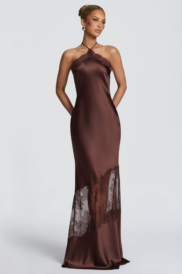 Agnetha Maxi Dress - Plum Brown