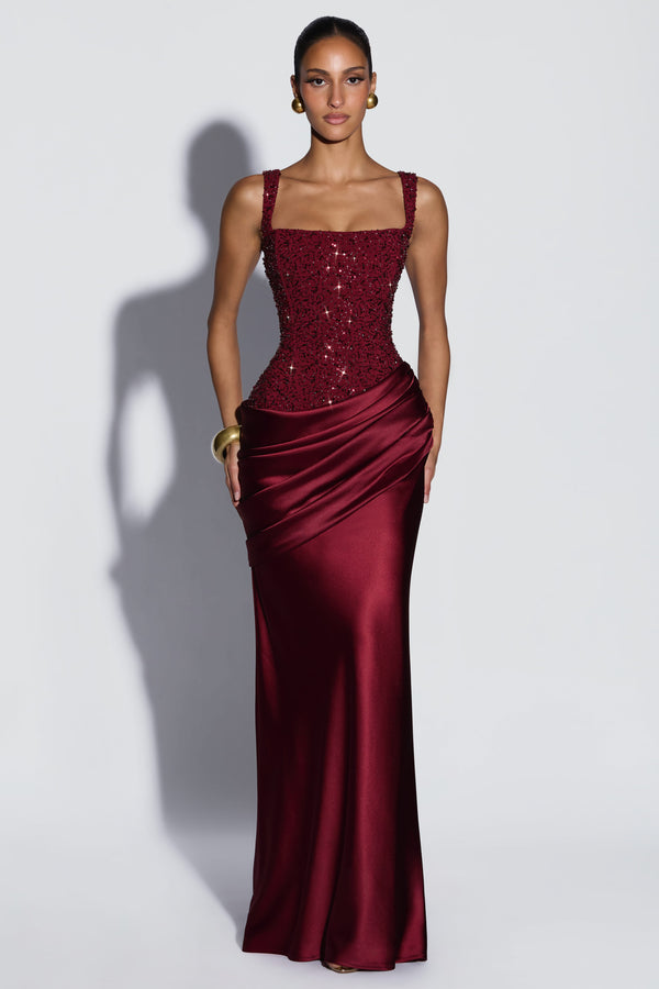Alexandria Maxi Dress - Burgundy