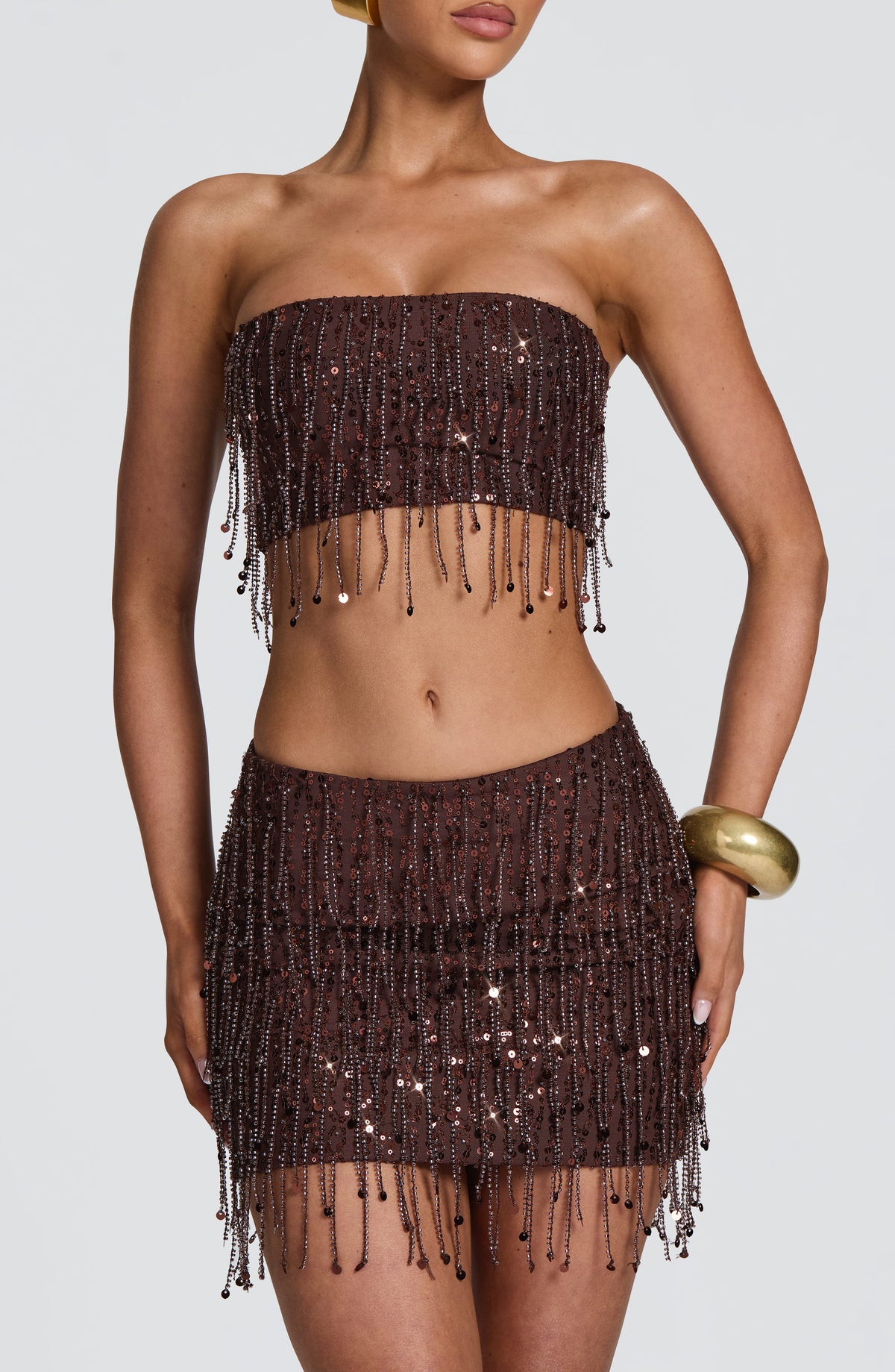 Blaise Mini Skirt - Plum Brown
