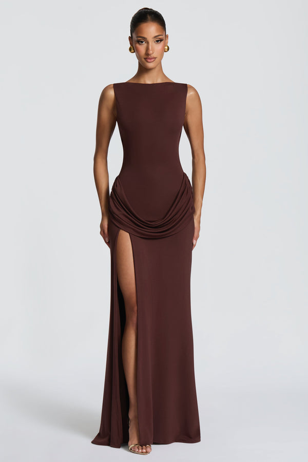 Bruna Maxi Dress - Plum Brown