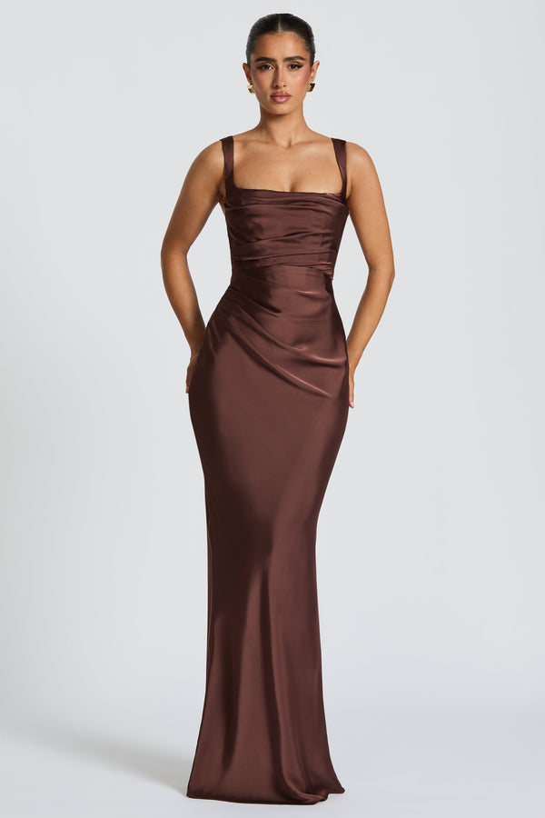 Calanthe Maxi Dress - Plum Brown