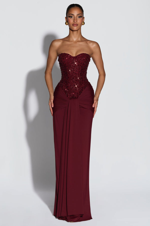 Carina Maxi Dress - Burgundy