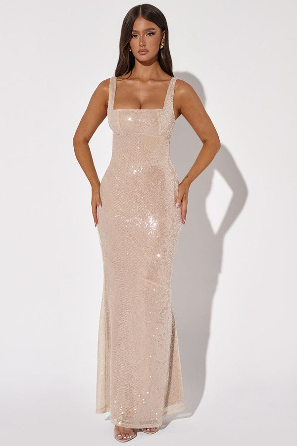 Corinne Maxi Dress - Nude