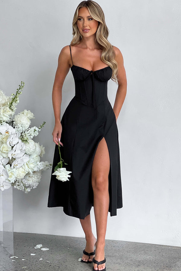 Deanna Midi Dress - Black