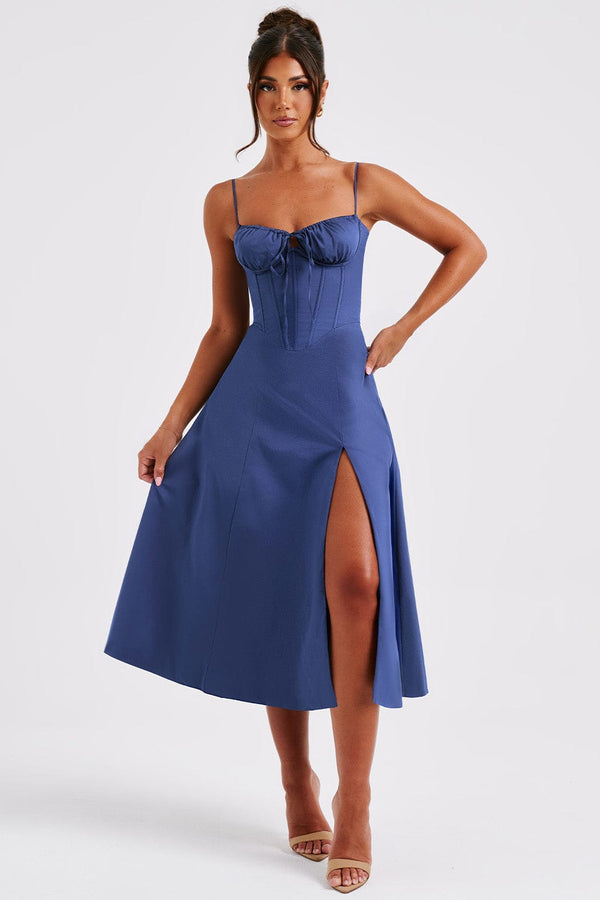 Deanna Midi Dress - Navy