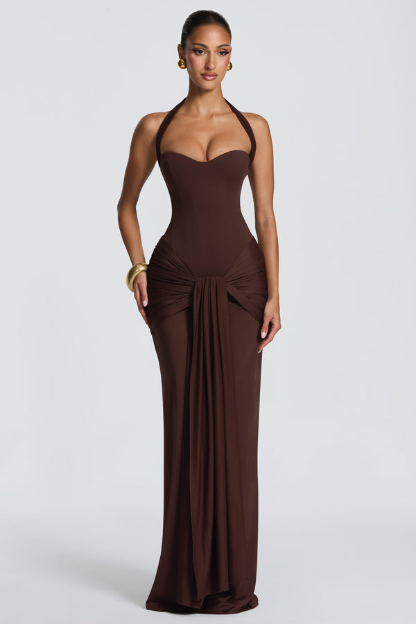 Gia Maxi Dress - Plum Brown
