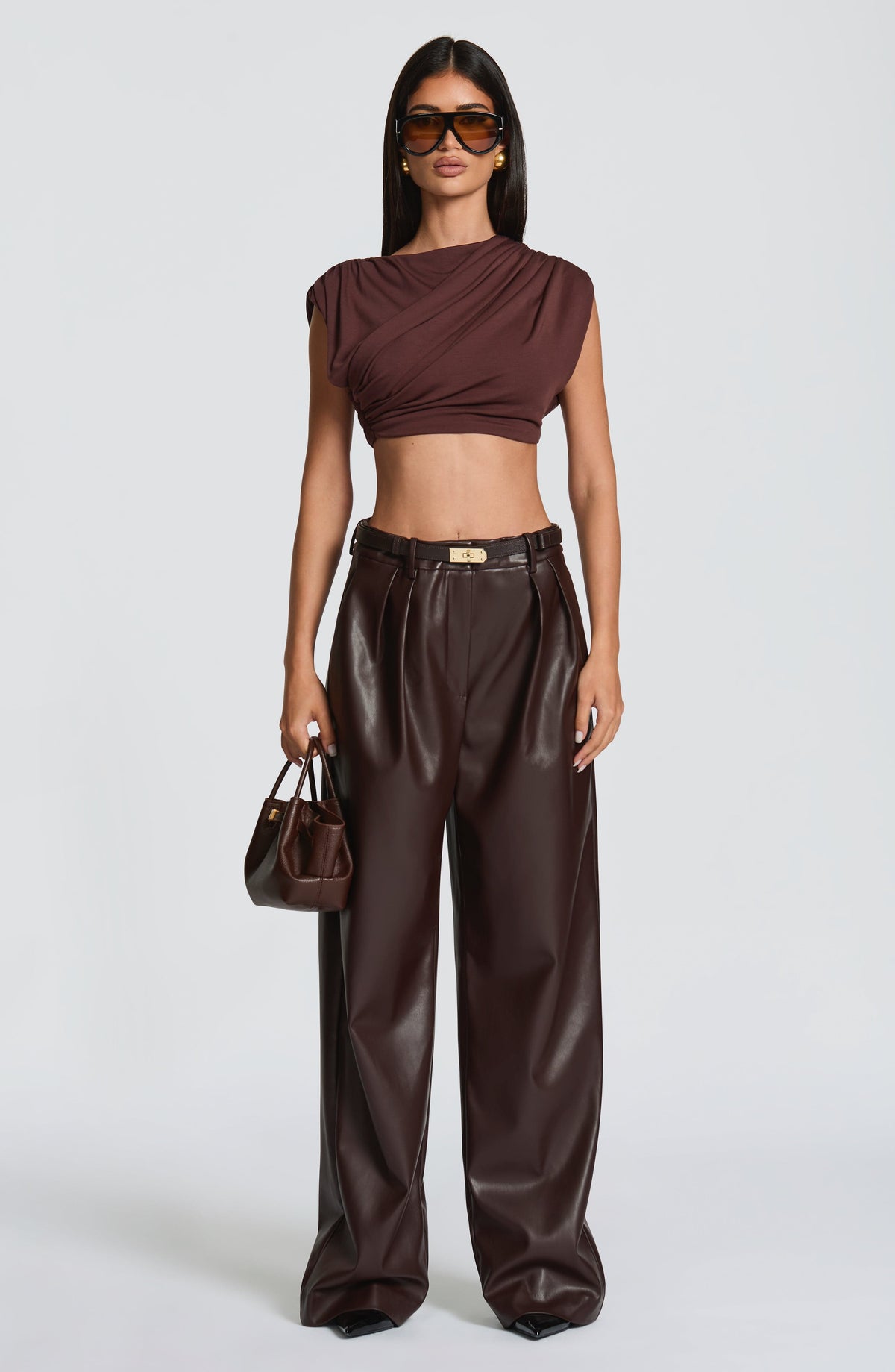 Glenda Pants - Plum Brown