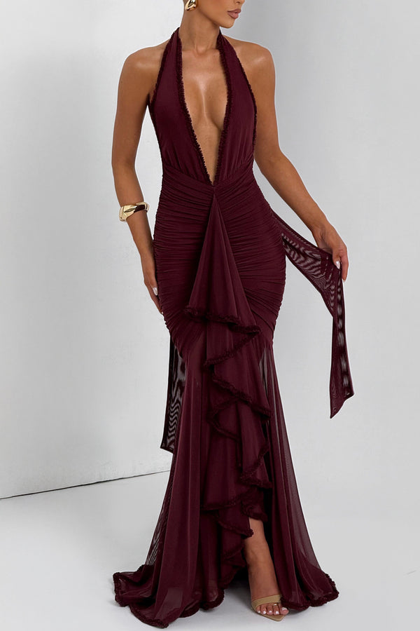 Janessa Maxi Dress - Cherry Lacquer