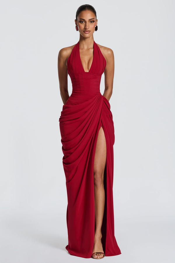 Minette Maxi Dress - Deep Red