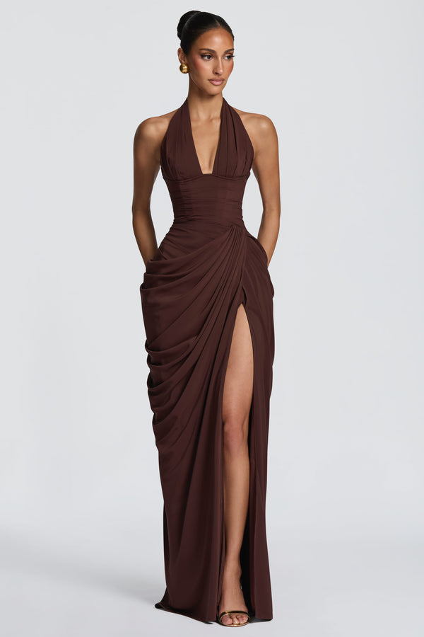 Minette Maxi Dress - Plum Brown