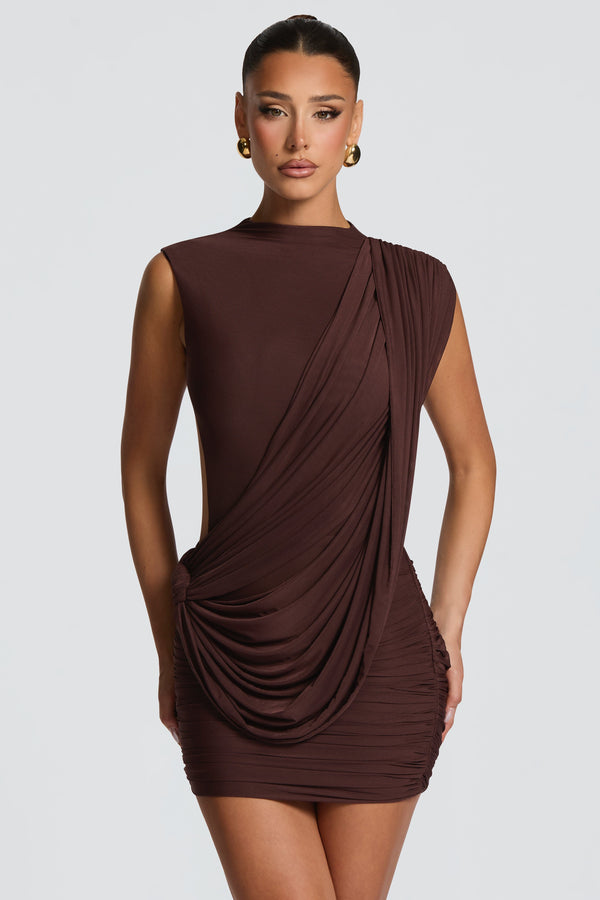 Mireya Mini Dress - Plum Brown
