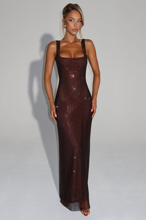 Petra Maxi Dress - Plum Brown