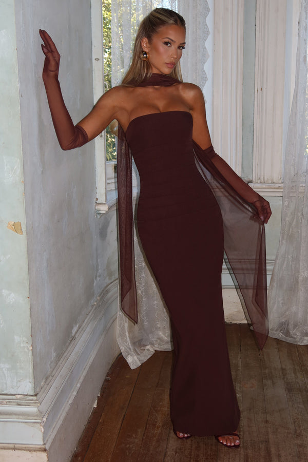 Yulia Maxi Dress - Plum Brown